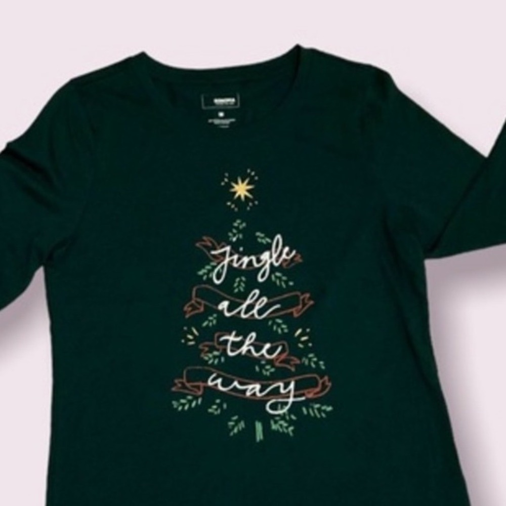 Christmas ugly sweater Jingle All The Way Long Sleeve Green medium holiday fun